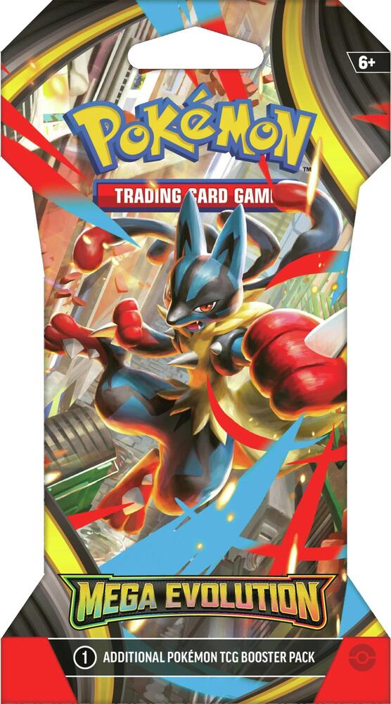 Pokémon trading card game booster pack featuring a Mega Evolution theme.